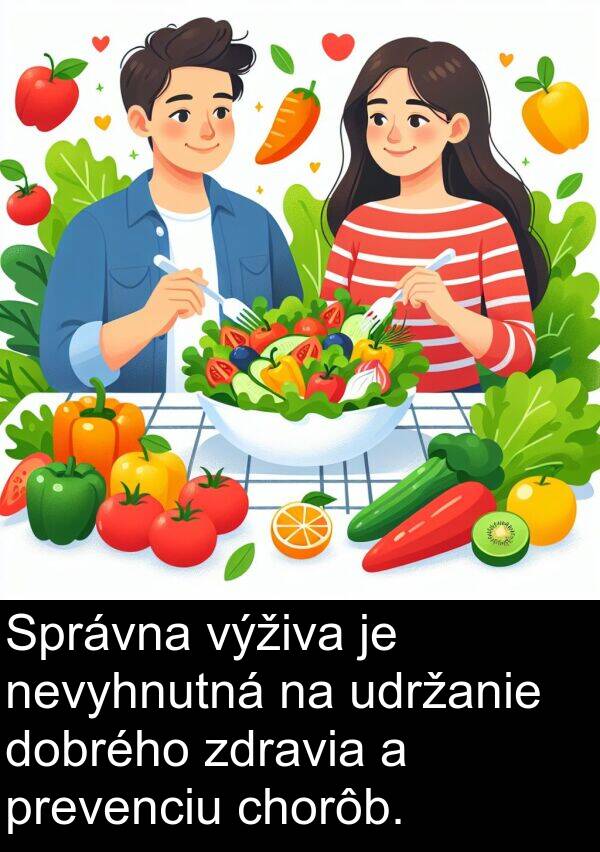 nevyhnutná: Správna výživa je nevyhnutná na udržanie dobrého zdravia a prevenciu chorôb.