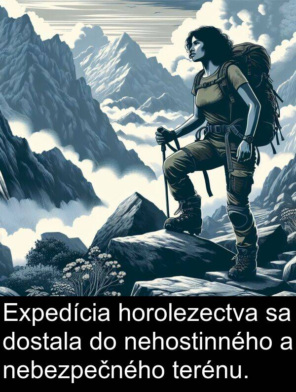 nebezpečného: Expedícia horolezectva sa dostala do nehostinného a nebezpečného terénu.