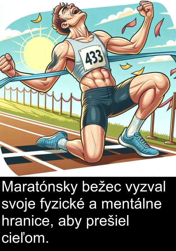 bežec: Maratónsky bežec vyzval svoje fyzické a mentálne hranice, aby prešiel cieľom.