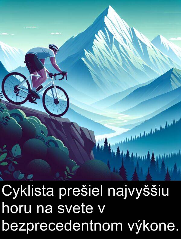 prešiel: Cyklista prešiel najvyššiu horu na svete v bezprecedentnom výkone.