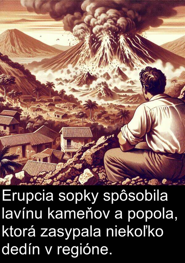 popola: Erupcia sopky spôsobila lavínu kameňov a popola, ktorá zasypala niekoľko dedín v regióne.