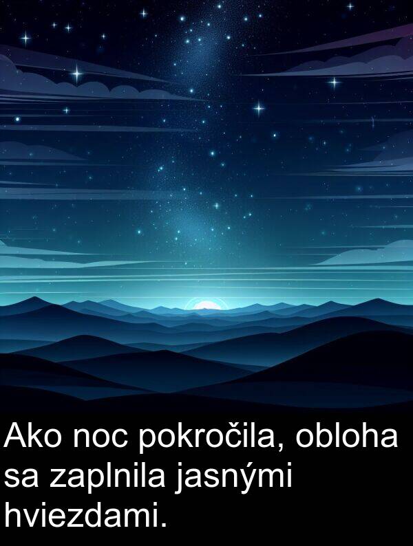 obloha: Ako noc pokročila, obloha sa zaplnila jasnými hviezdami.