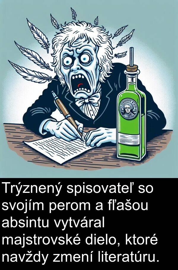 perom: Trýznený spisovateľ so svojím perom a fľašou absintu vytváral majstrovské dielo, ktoré navždy zmení literatúru.