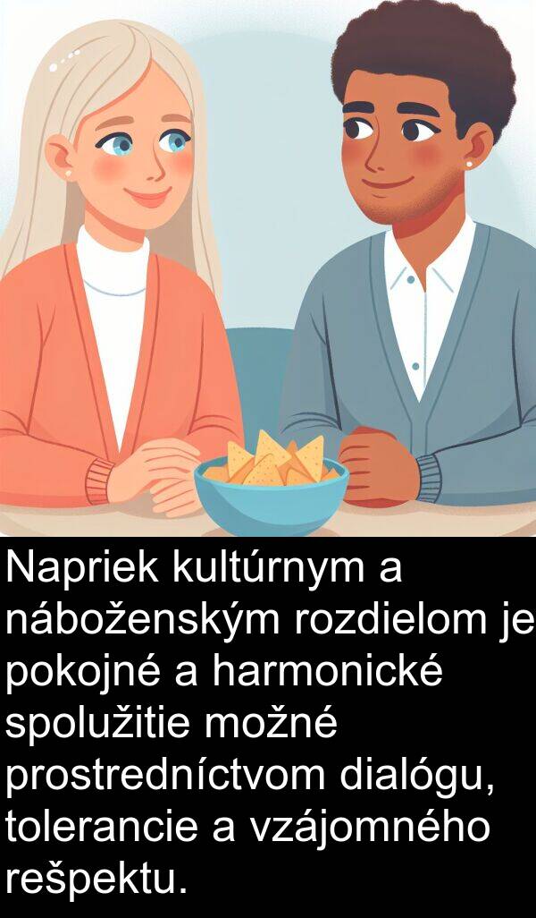 rešpektu: Napriek kultúrnym a náboženským rozdielom je pokojné a harmonické spolužitie možné prostredníctvom dialógu, tolerancie a vzájomného rešpektu.