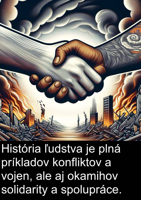 plná: História ľudstva je plná príkladov konfliktov a vojen, ale aj okamihov solidarity a spolupráce.