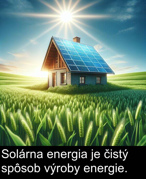 energia: Solárna energia je čistý spôsob výroby energie.