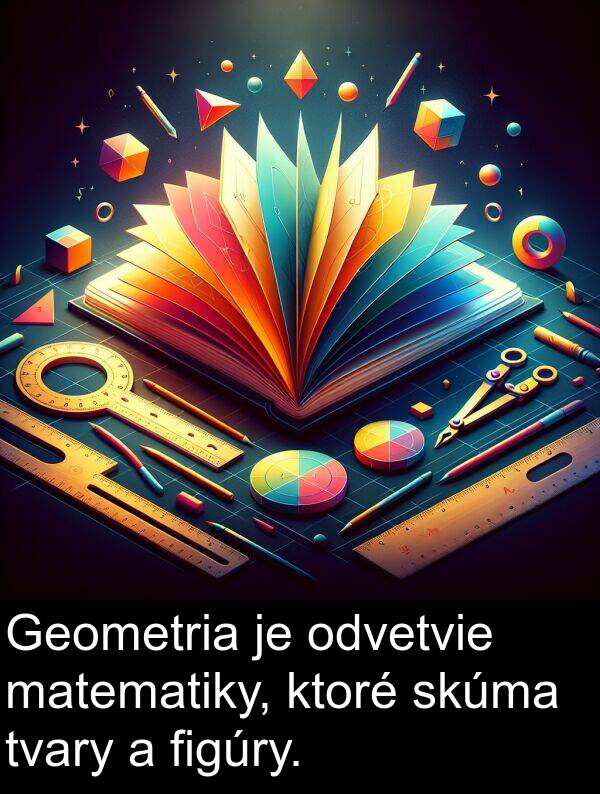 matematiky: Geometria je odvetvie matematiky, ktoré skúma tvary a figúry.