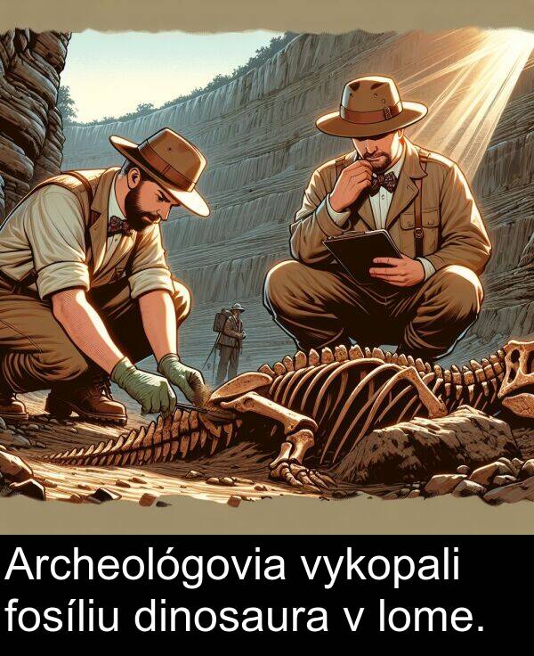 lome: Archeológovia vykopali fosíliu dinosaura v lome.