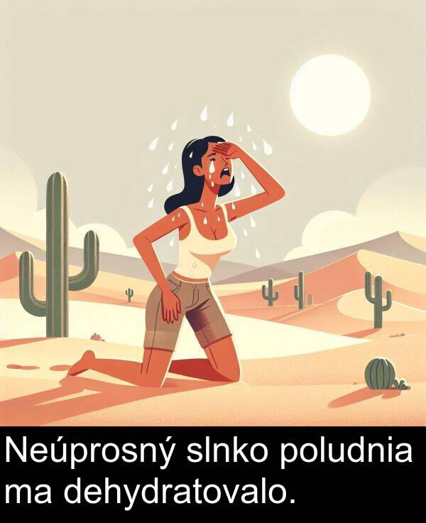 slnko: Neúprosný slnko poludnia ma dehydratovalo.