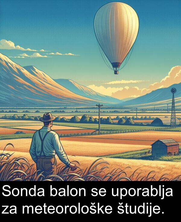 meteorološke: Sonda balon se uporablja za meteorološke študije.