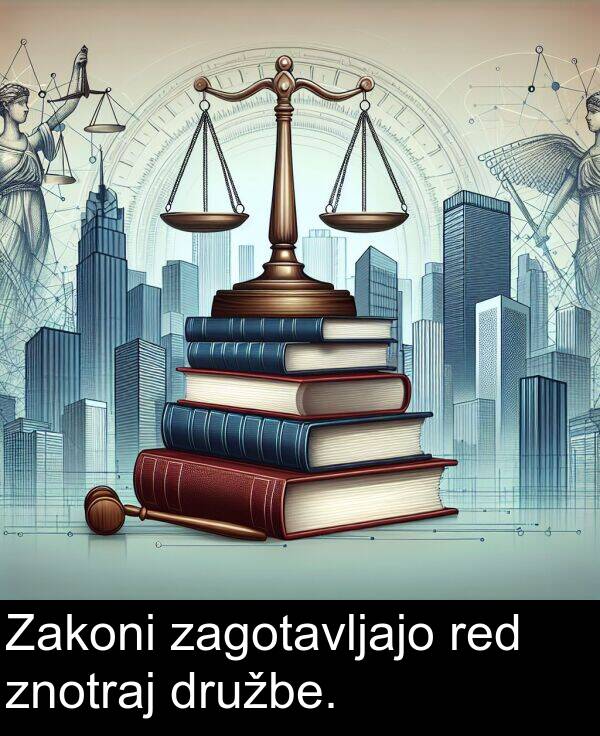 družbe: Zakoni zagotavljajo red znotraj družbe.