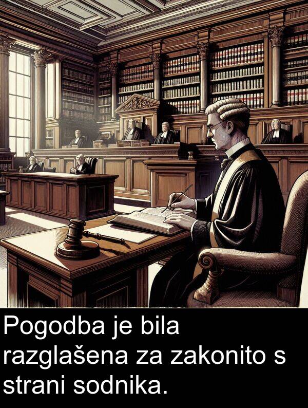 razglašena: Pogodba je bila razglašena za zakonito s strani sodnika.