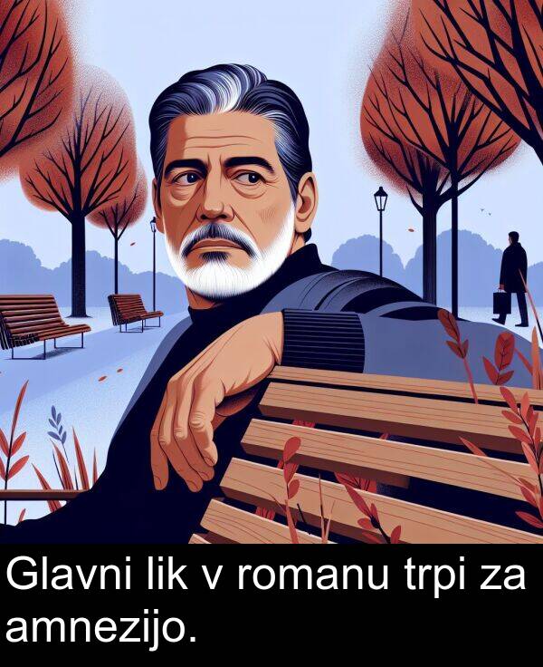 lik: Glavni lik v romanu trpi za amnezijo.