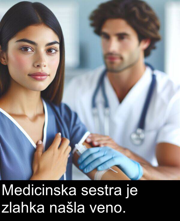 sestra: Medicinska sestra je zlahka našla veno.