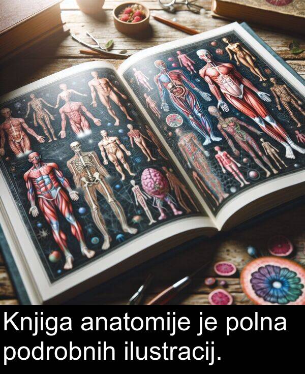 anatomije: Knjiga anatomije je polna podrobnih ilustracij.