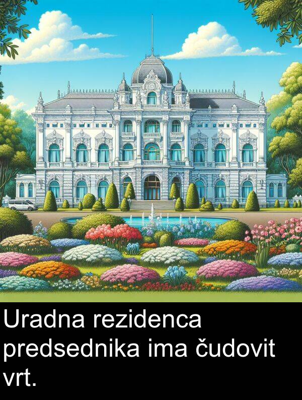 ima: Uradna rezidenca predsednika ima čudovit vrt.