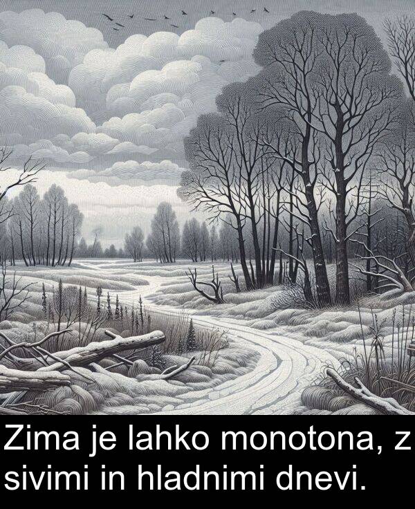 lahko: Zima je lahko monotona, z sivimi in hladnimi dnevi.