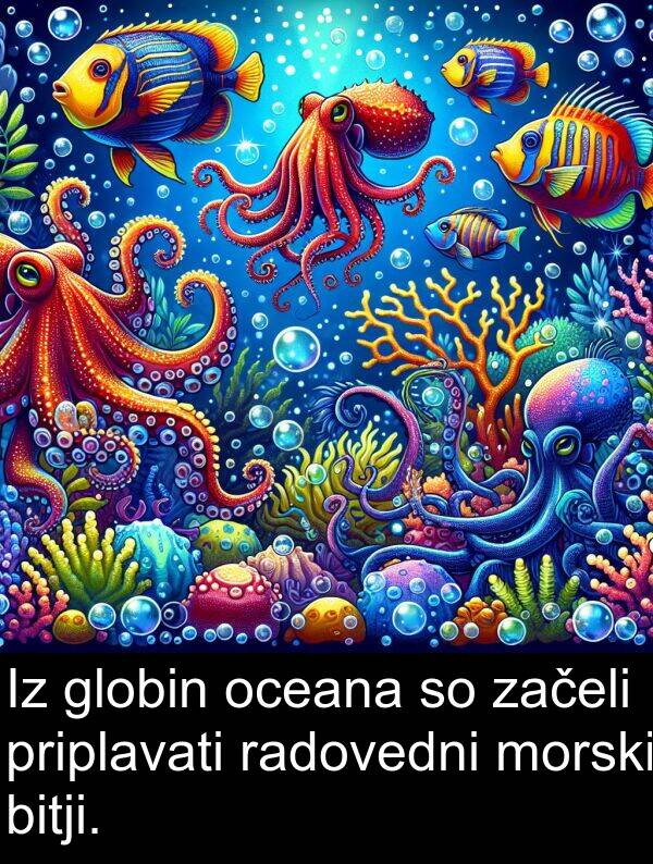 globin: Iz globin oceana so začeli priplavati radovedni morski bitji.