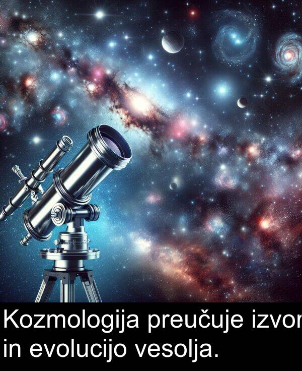 evolucijo: Kozmologija preučuje izvor in evolucijo vesolja.