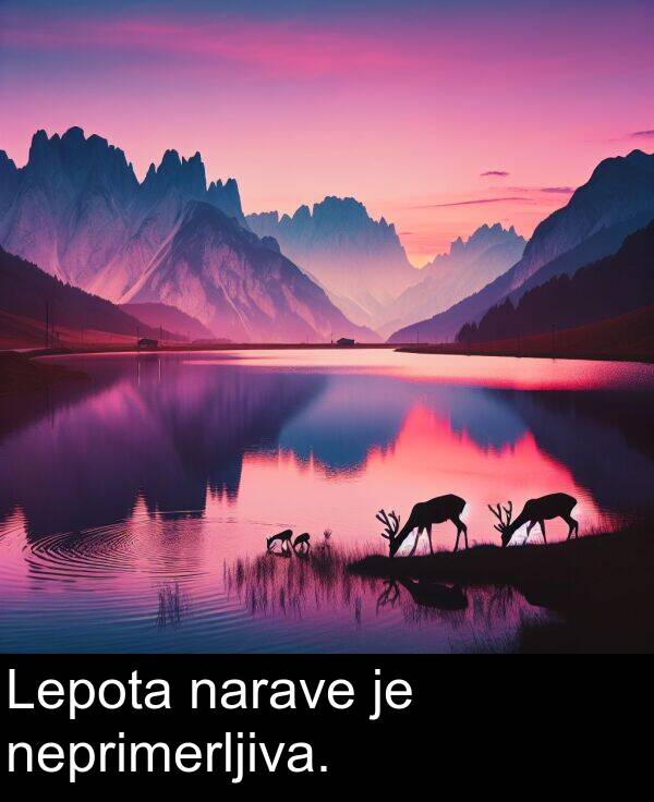 narave: Lepota narave je neprimerljiva.