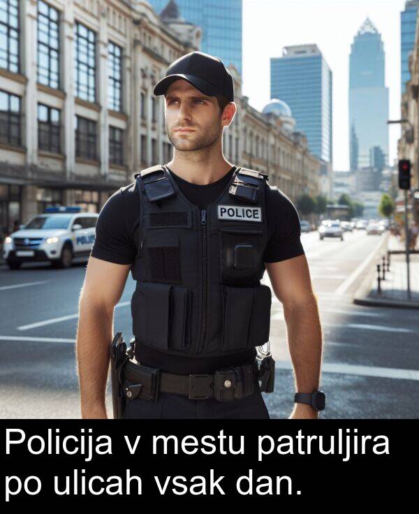 ulicah: Policija v mestu patruljira po ulicah vsak dan.