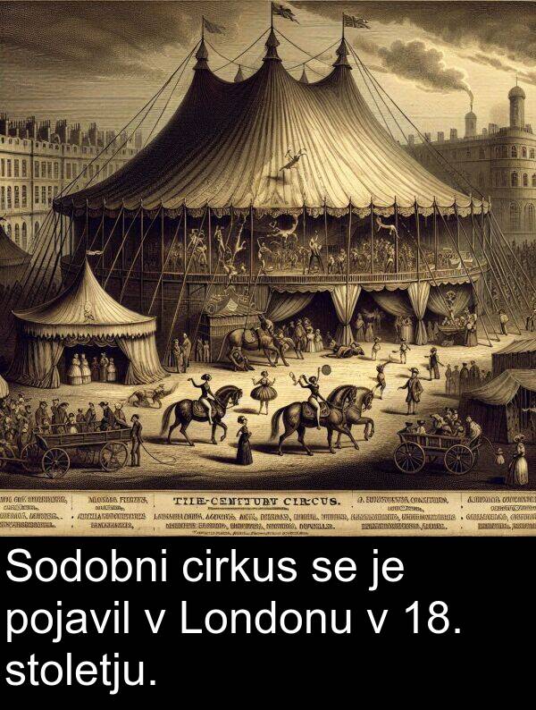 cirkus: Sodobni cirkus se je pojavil v Londonu v 18. stoletju.