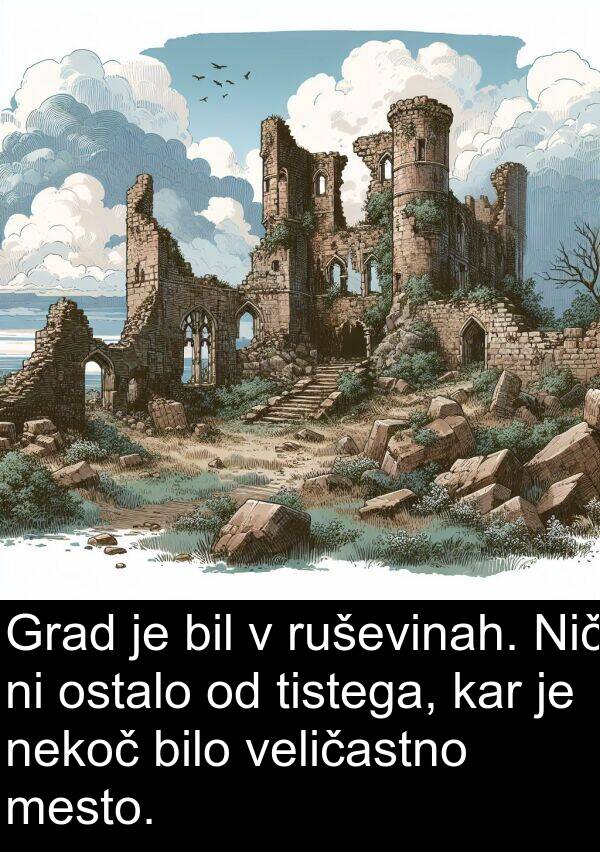 kar: Grad je bil v ruševinah. Nič ni ostalo od tistega, kar je nekoč bilo veličastno mesto.