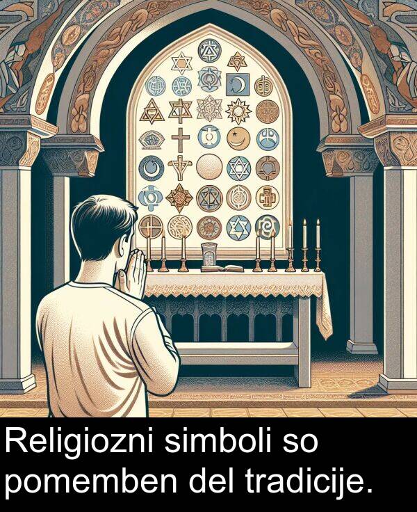 simboli: Religiozni simboli so pomemben del tradicije.