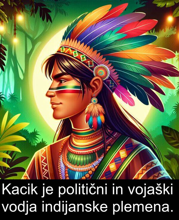 politični: Kacik je politični in vojaški vodja indijanske plemena.