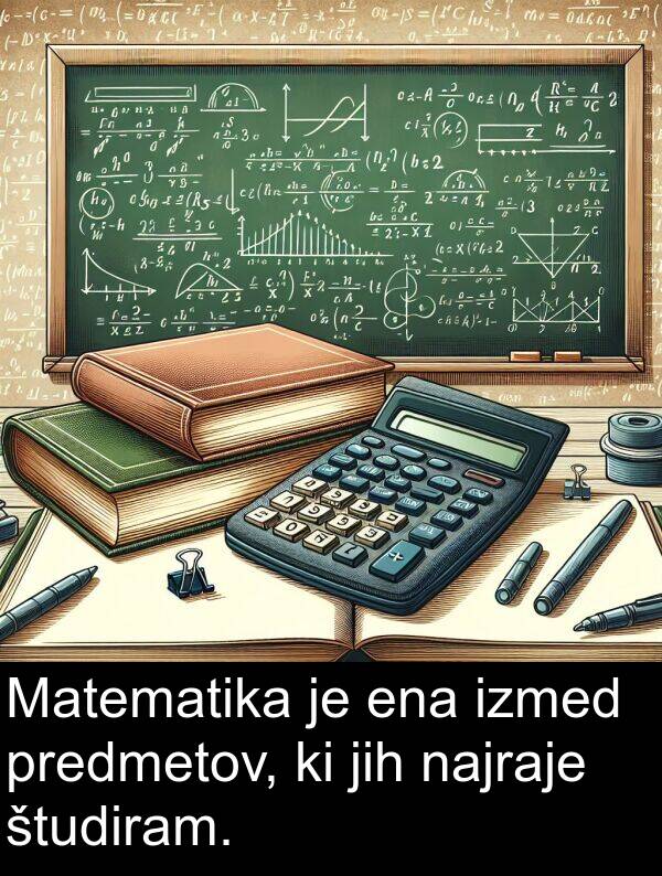 najraje: Matematika je ena izmed predmetov, ki jih najraje študiram.