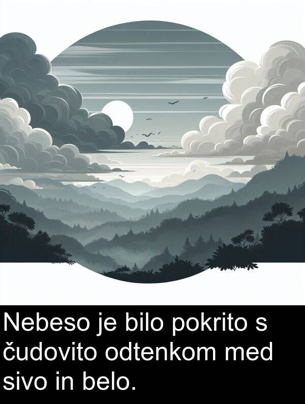 čudovito: Nebeso je bilo pokrito s čudovito odtenkom med sivo in belo.