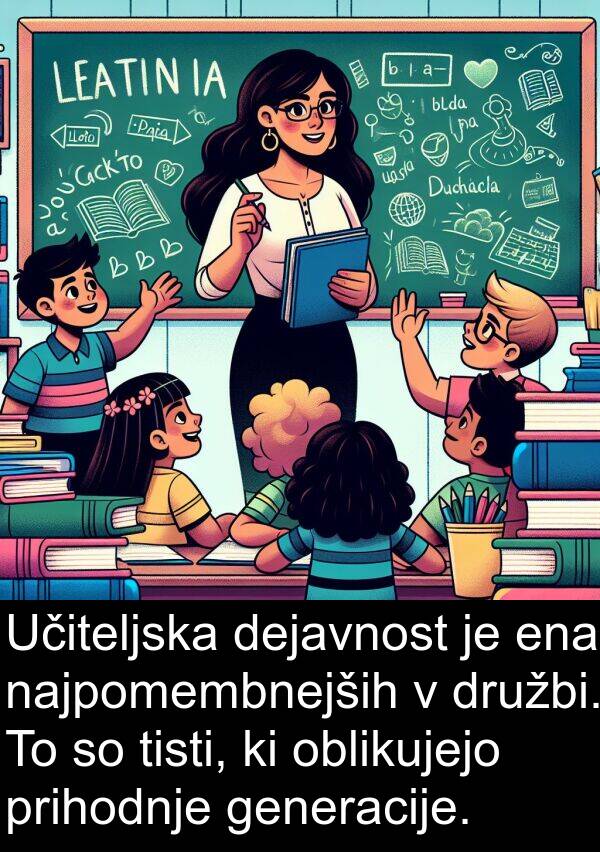 ena: Učiteljska dejavnost je ena najpomembnejših v družbi. To so tisti, ki oblikujejo prihodnje generacije.