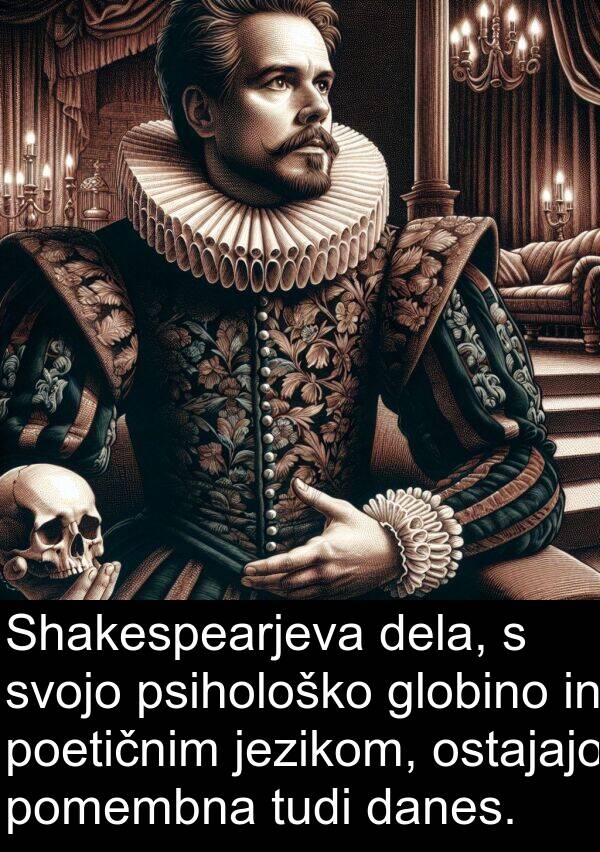 jezikom: Shakespearjeva dela, s svojo psihološko globino in poetičnim jezikom, ostajajo pomembna tudi danes.