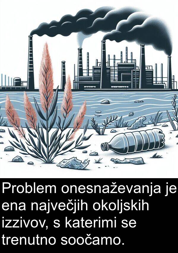 ena: Problem onesnaževanja je ena največjih okoljskih izzivov, s katerimi se trenutno soočamo.