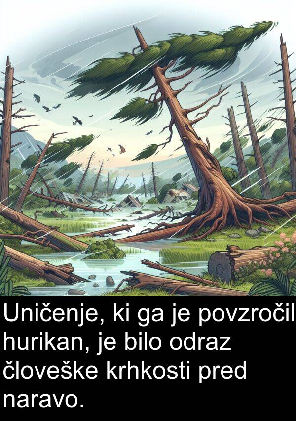 hurikan: Uničenje, ki ga je povzročil hurikan, je bilo odraz človeške krhkosti pred naravo.