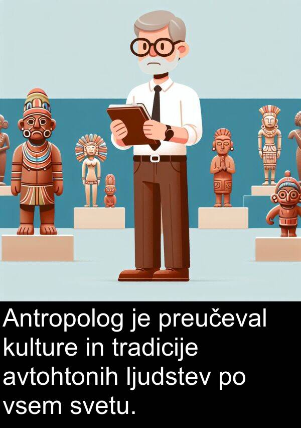 avtohtonih: Antropolog je preučeval kulture in tradicije avtohtonih ljudstev po vsem svetu.