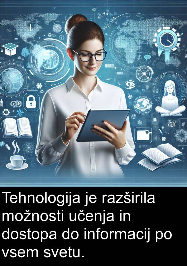 učenja: Tehnologija je razširila možnosti učenja in dostopa do informacij po vsem svetu.