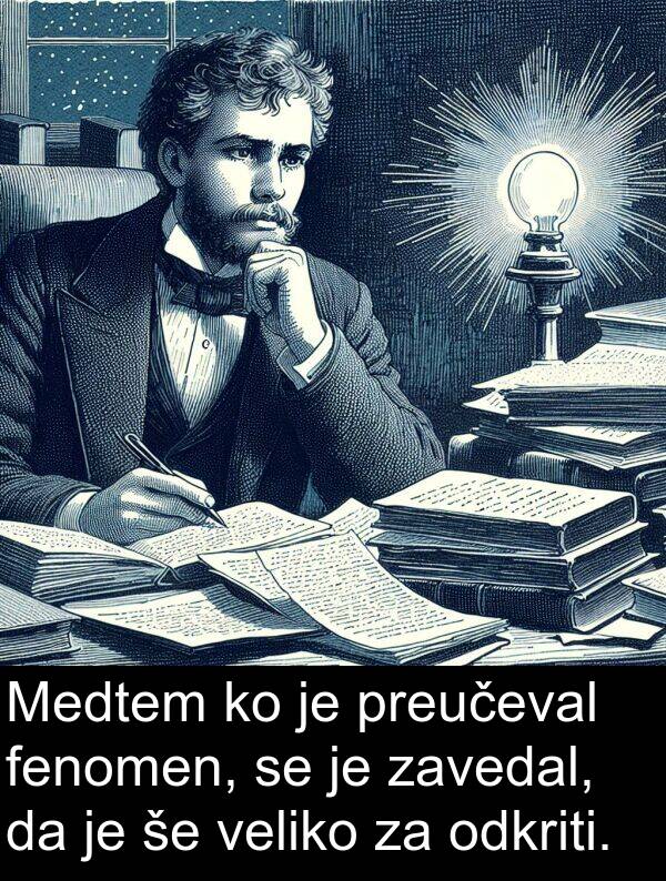 preučeval: Medtem ko je preučeval fenomen, se je zavedal, da je še veliko za odkriti.