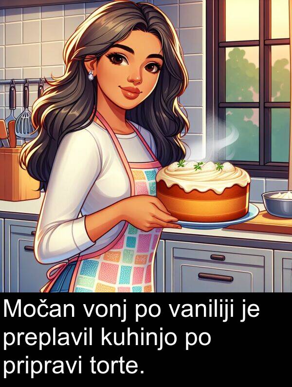 torte: Močan vonj po vaniliji je preplavil kuhinjo po pripravi torte.