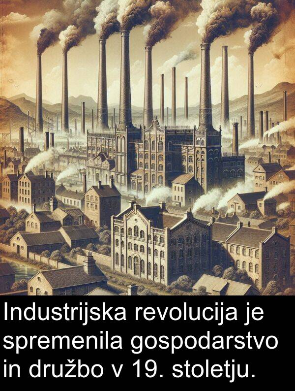 gospodarstvo: Industrijska revolucija je spremenila gospodarstvo in družbo v 19. stoletju.