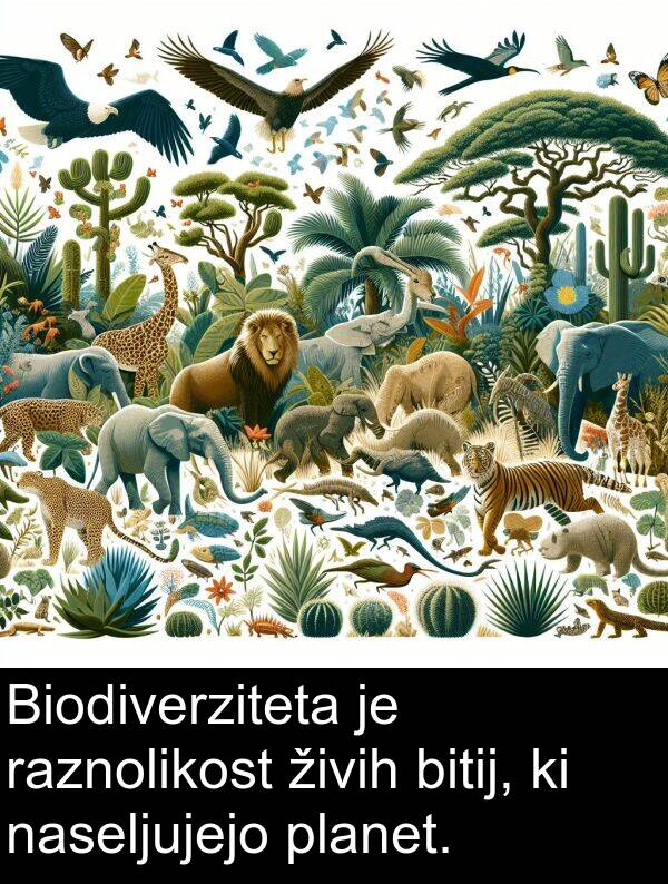 živih: Biodiverziteta je raznolikost živih bitij, ki naseljujejo planet.