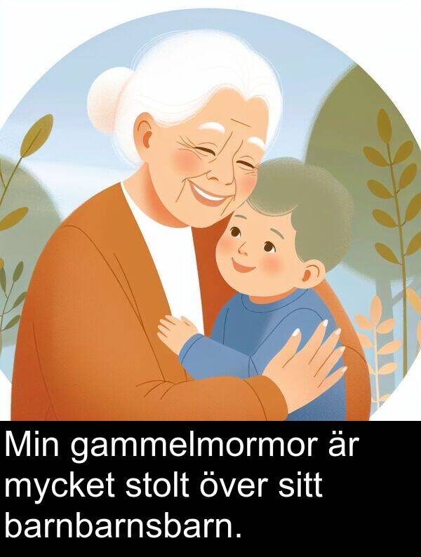 gammelmormor: Min gammelmormor är mycket stolt över sitt barnbarnsbarn.