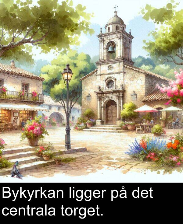 centrala: Bykyrkan ligger på det centrala torget.