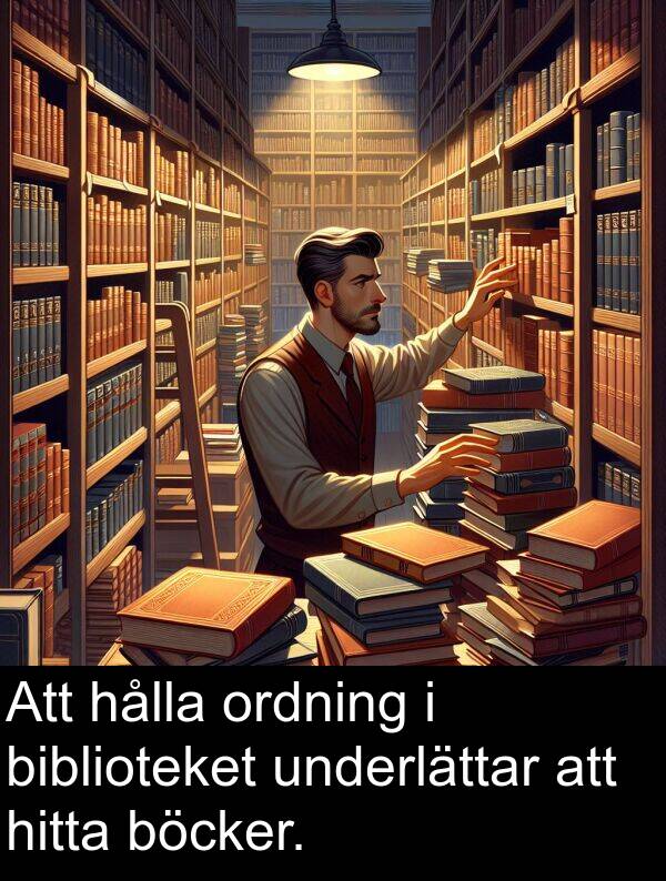 underlättar: Att hålla ordning i biblioteket underlättar att hitta böcker.