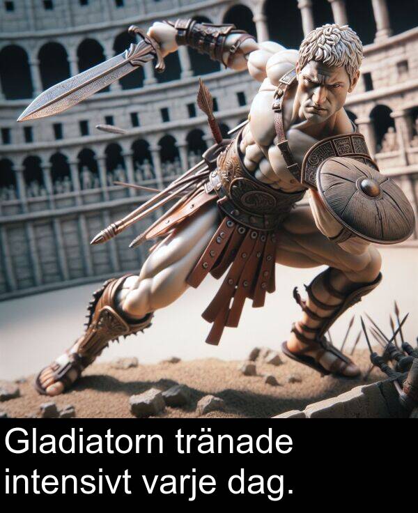 dag: Gladiatorn tränade intensivt varje dag.