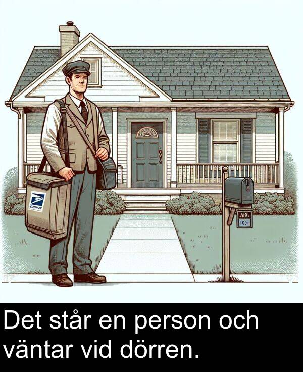 och: Det står en person och väntar vid dörren.