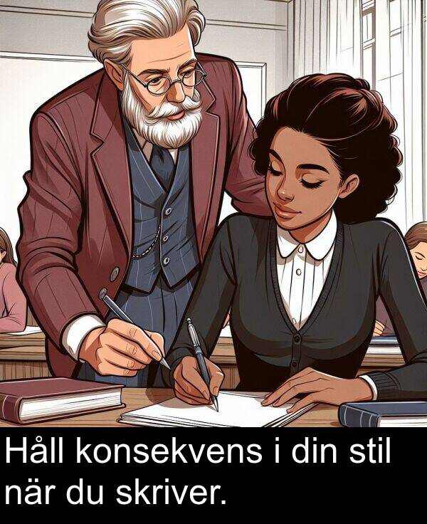 konsekvens: Håll konsekvens i din stil när du skriver.