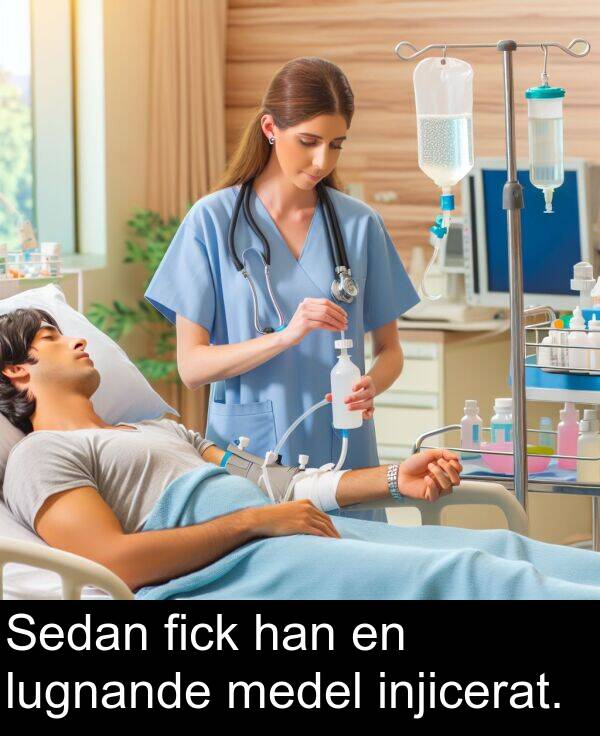 han: Sedan fick han en lugnande medel injicerat.