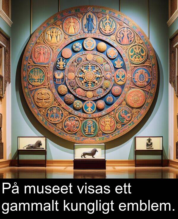 museet: På museet visas ett gammalt kungligt emblem.