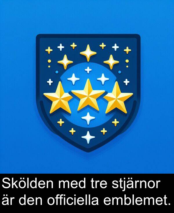 officiella: Skölden med tre stjärnor är den officiella emblemet.